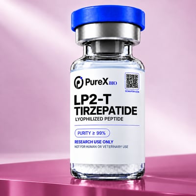 LP2-T research peptide vial — view 1