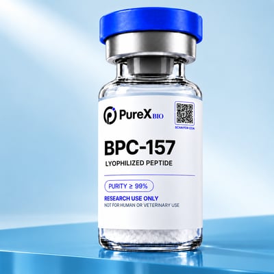 BPC-157 research peptide vial — view 1